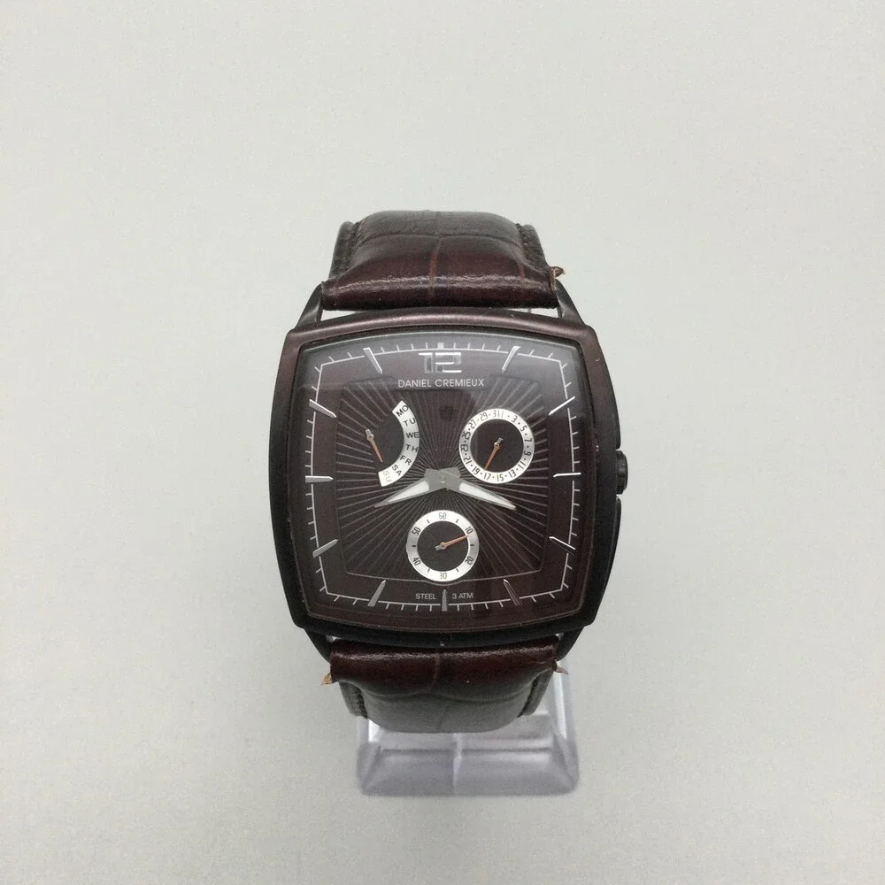 Daniel Cremieux Mens Watch 38mm Brown Dial Brown Leather V-101D V-LDLD